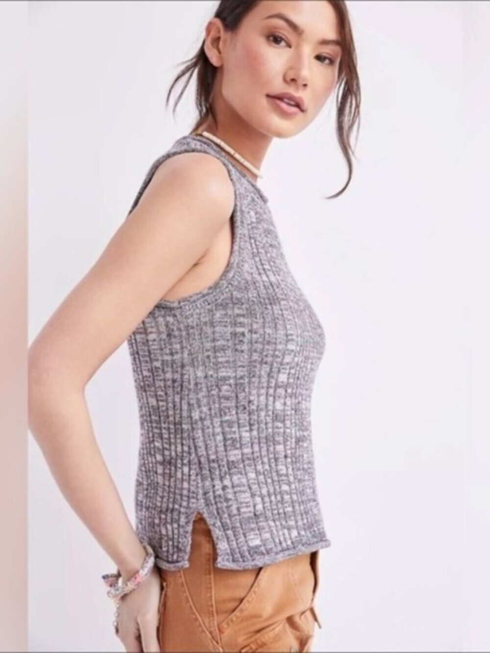 Anthropologie Pilcro Silk Blend Sleeveless Sweater Tank S - Picture 2 of 11